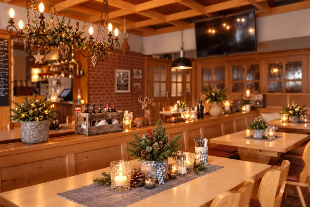 Weihnachten – Eventvorlage in der echten Gaststube (KI)